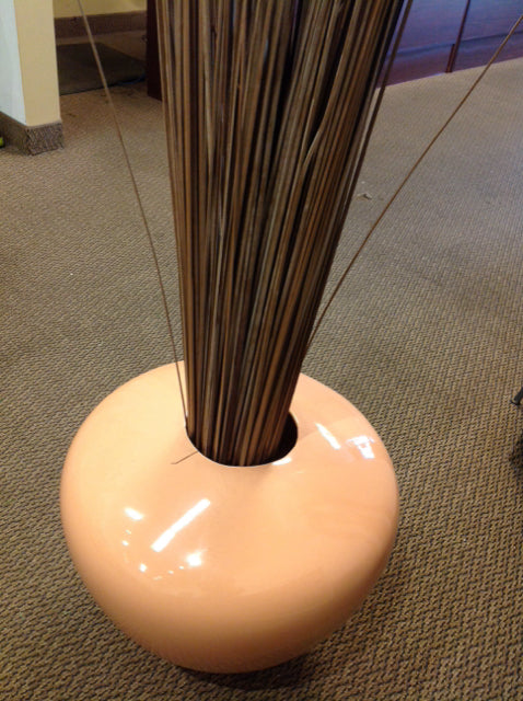 Vase- 15" Peach Ceramic Vase W Twigs