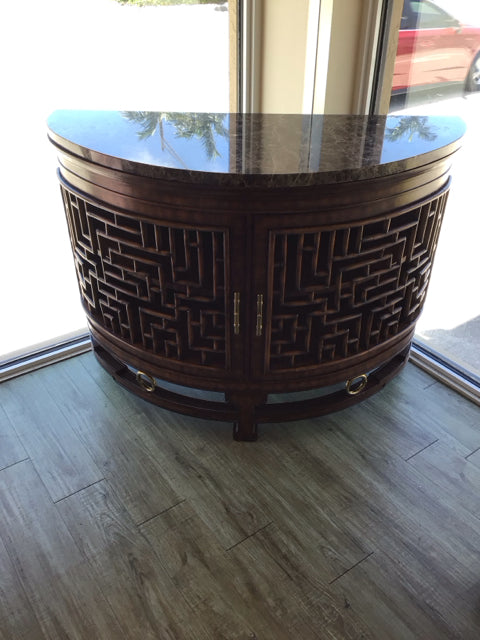 Maitland-Smith Stone Top Two Door Demi Console Table