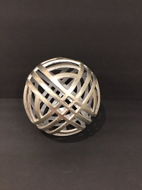 Silver Metal Orb Table Decor