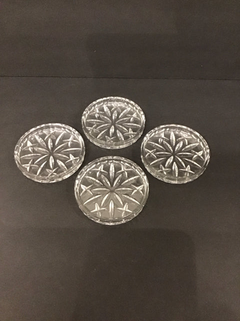 Set/4 Gorham Crystal Lady Anne Coasters