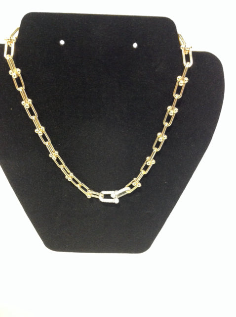Tiffany Style Gold Necklace w/Paive Clip