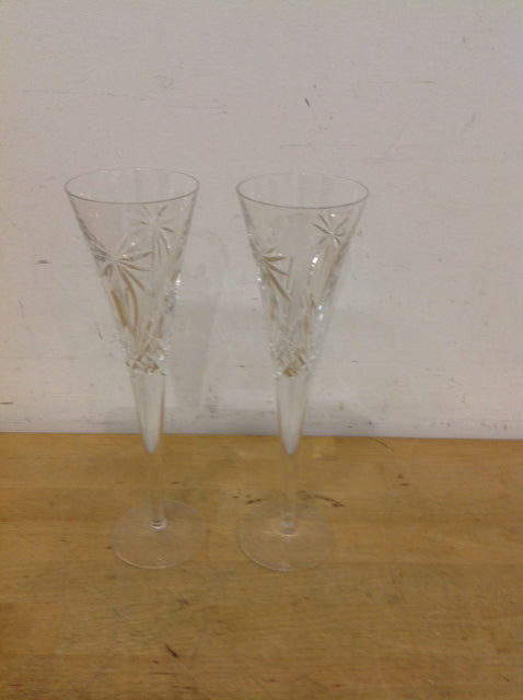 Pair Of Waterford Champagne Flutes