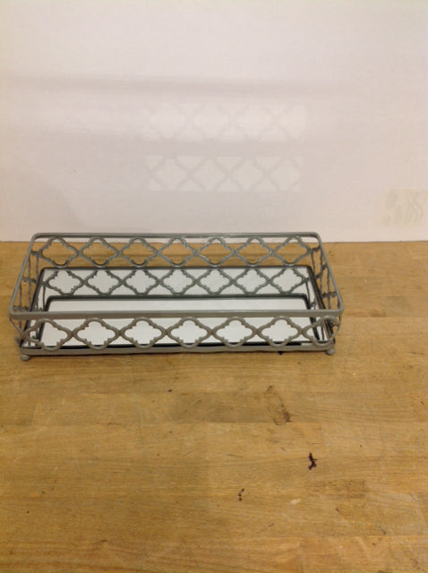 14.5"x6" Silver Tray w/Mirror