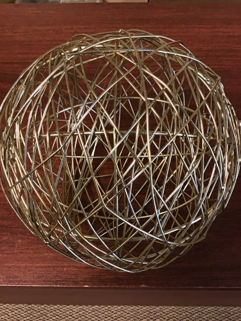 8.5" Gold Metal Decorative Orb