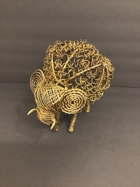 Gold Wire Elephant Sculpture