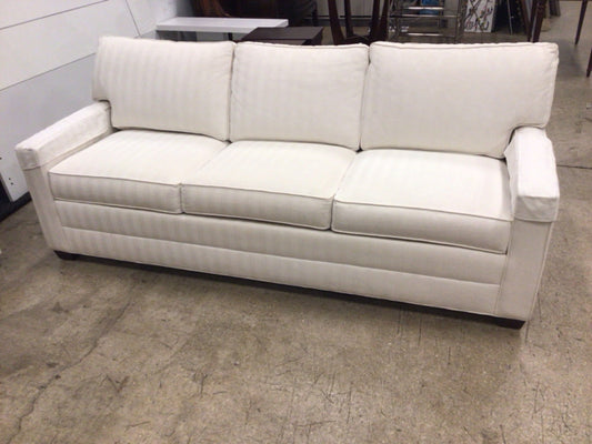 Ethan Allen Bennett Herringbone Fabric Track-Arm Three-Seat Sofa