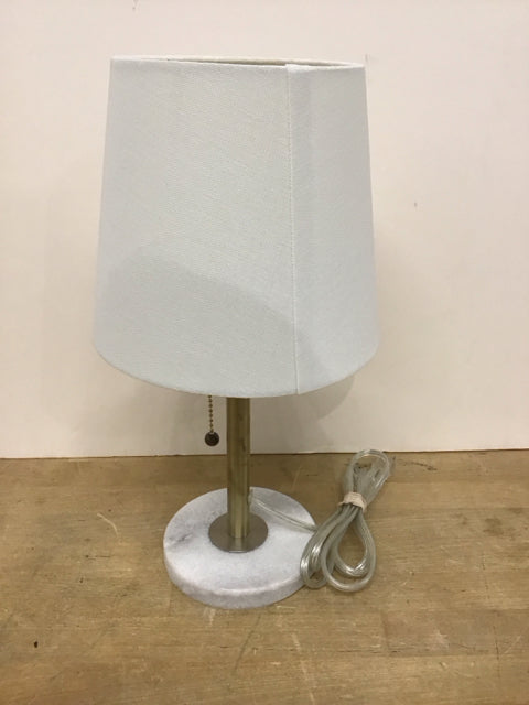 15" Metal Post on Marble Base Table Lamp