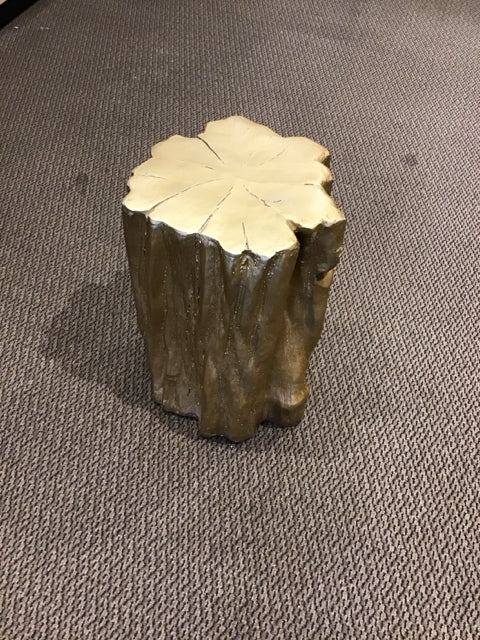 Gold Tree Trunk Plaster Stool