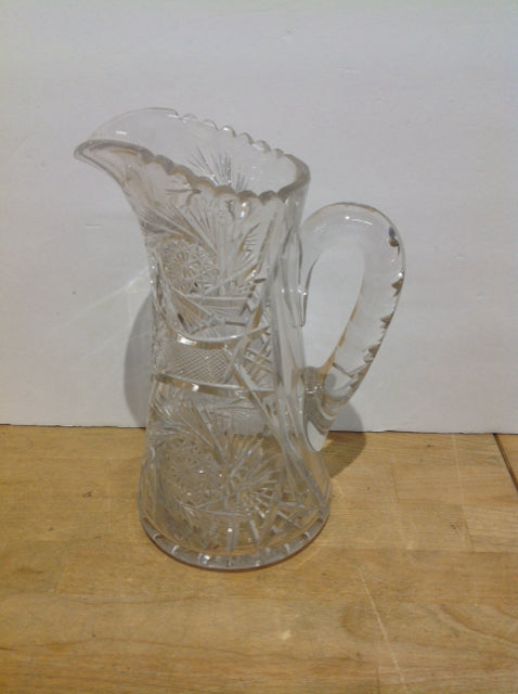 10" Carved Crystal Pitcher