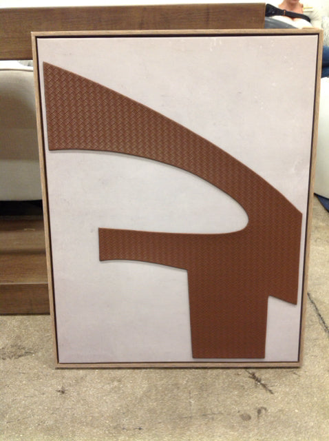 29"x22.5" Abstract Leather On Canvas Art