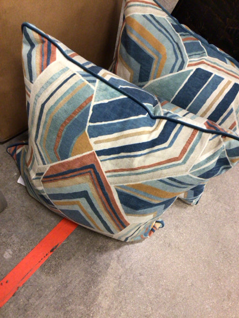 Blue/Orange Pattern Pillow