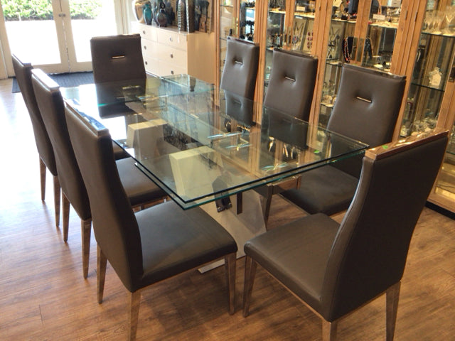 Set Of 8 El Dorado Phebe Vinyl Dining Chairs
