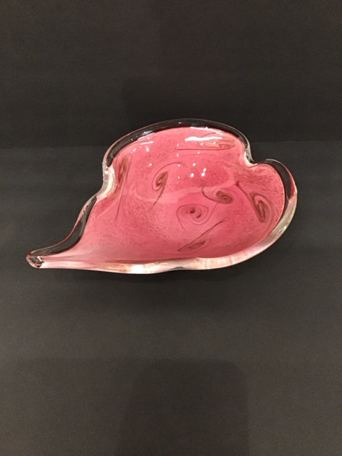 11" Murano Like Pink Bowl