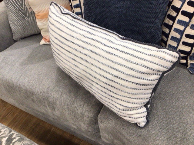 Grey & White Lumbar Pillow
