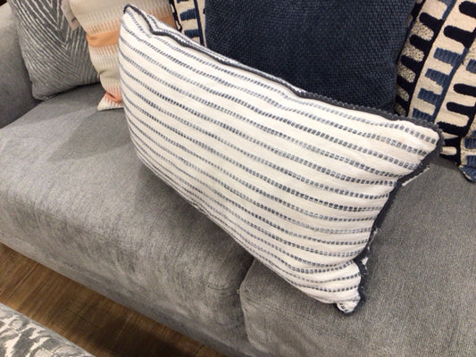 Grey & White Lumbar Pillow