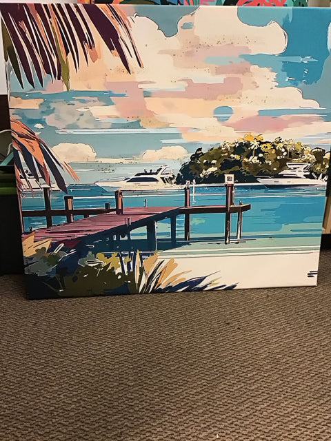 36"x40" Marina Art By Monika Jones