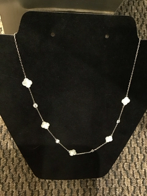 Van Cleef Style Silver Tiny MOP Necklace