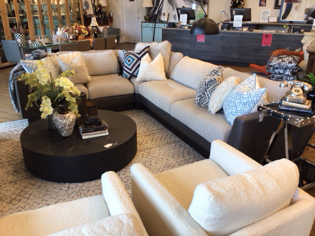 Roche Bobois Alchimie Three Pc Fabric & Leather Power Reclining Sectional