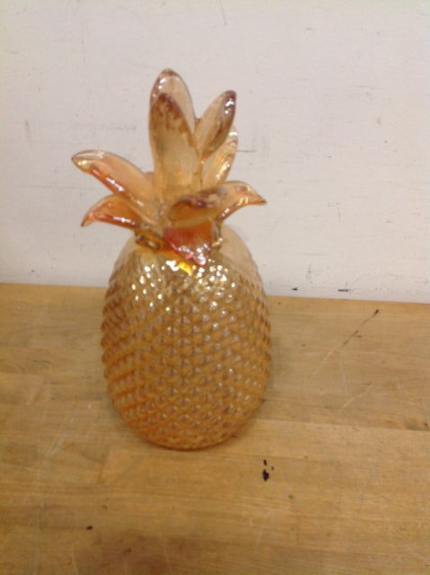 12" Amber Art Glass Pineapple