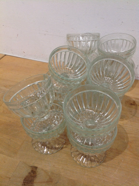 Set Of 12 Vintage Glass Dessert Bowls