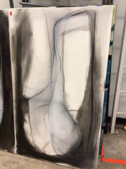 36x60 Hennin Haupt Blk/Gry Abstract Canvas