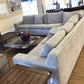 AS-IS Baker Furniture Bespoke Grey Chenille Down Filled Sectional W/Extra Batter