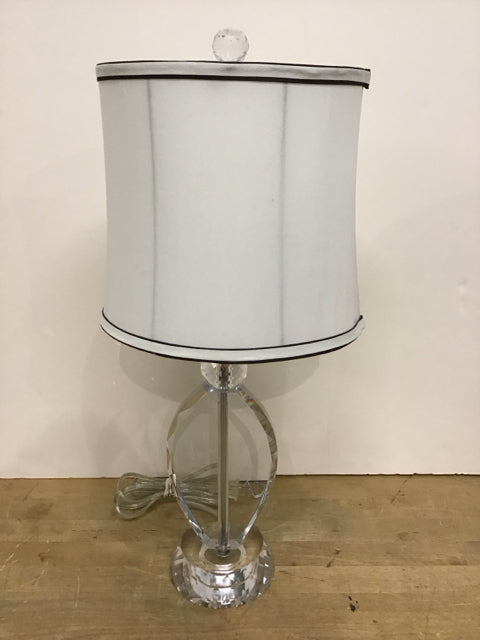 22" Crystal/Glass Lamp w/Shade