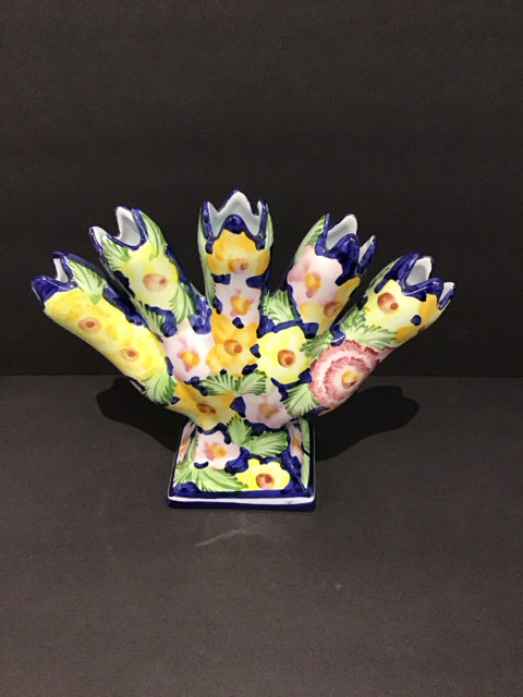 Painted 5 Opening Flower Vase
