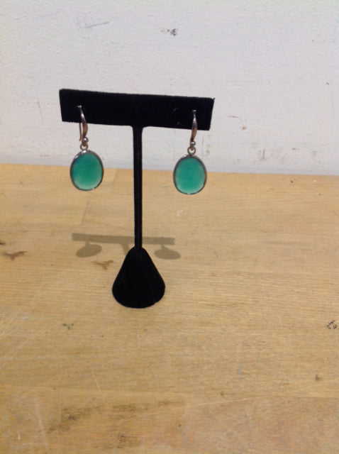 Earrings- Green Glass Drops