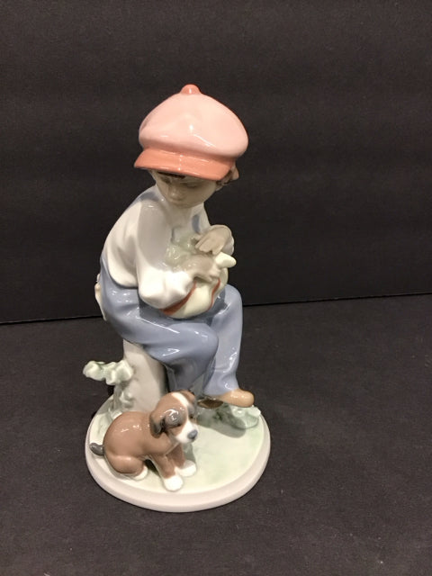 7" Lladro Boy w/ Dog
