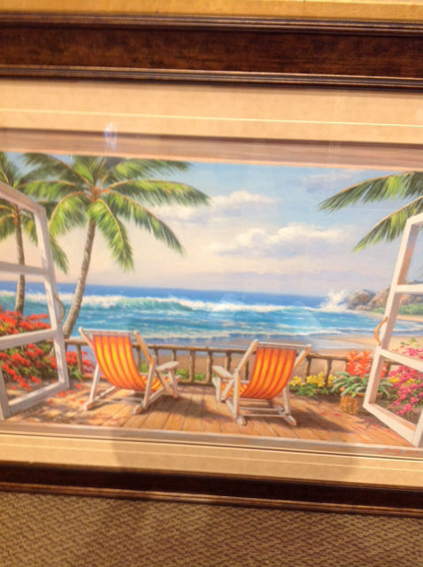 35" X 46" Signed Ocean View Print