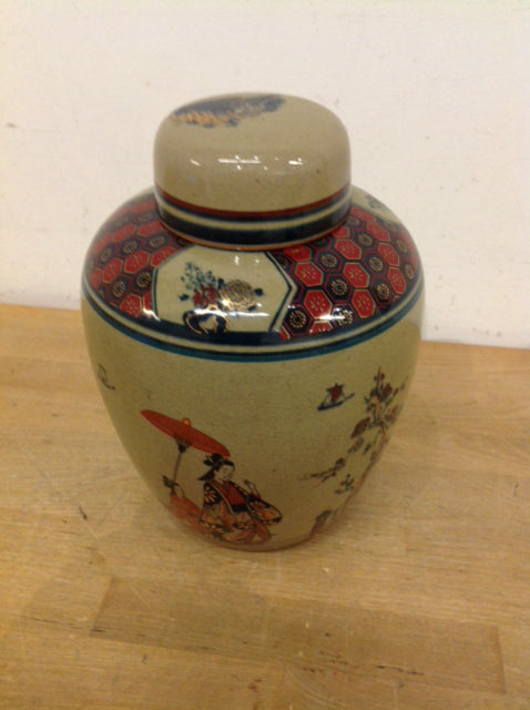 10" Asian Ceramic Ginger Jar