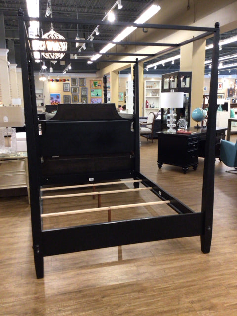 Ethan Allen Black Queen Canopy Bed