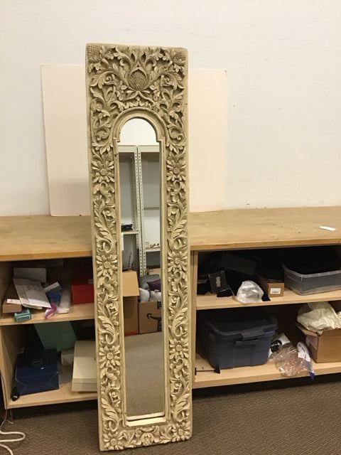 17x59 Tan Decorated Resin Framed Mirror