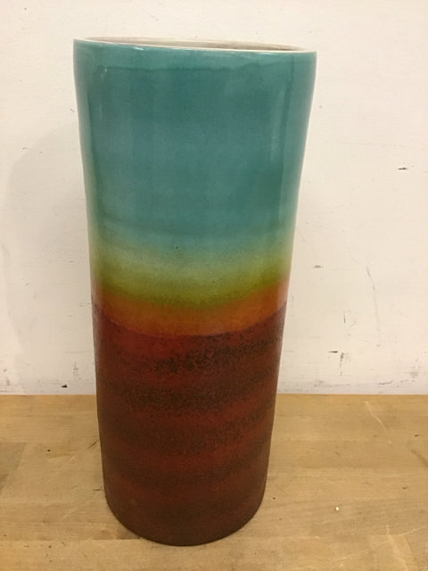 16" Gradient Multi Color Ceramic Vase