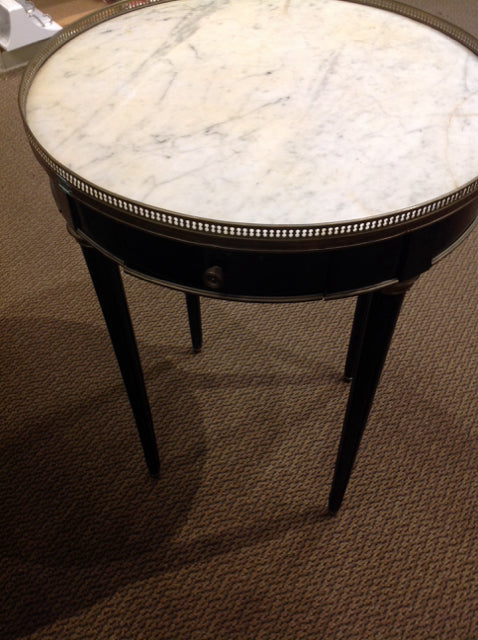 Black Lacquer Stone 1 Drawer Accent Table