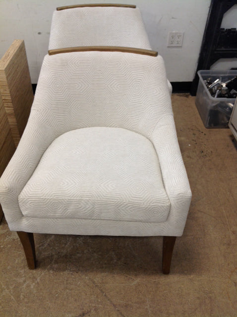 Geometric Tan Upholstered Accent Chair