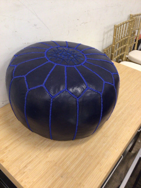 Blue Moroccan Pouf