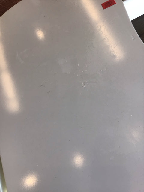 AS-IS Silver/Cream Two Drawer Nightstand(Marks On Top)