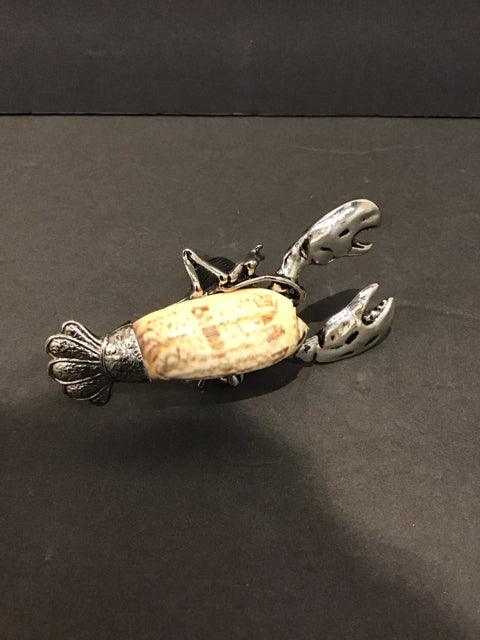 Silver Lobster Wine Stopper w/Sea Shell