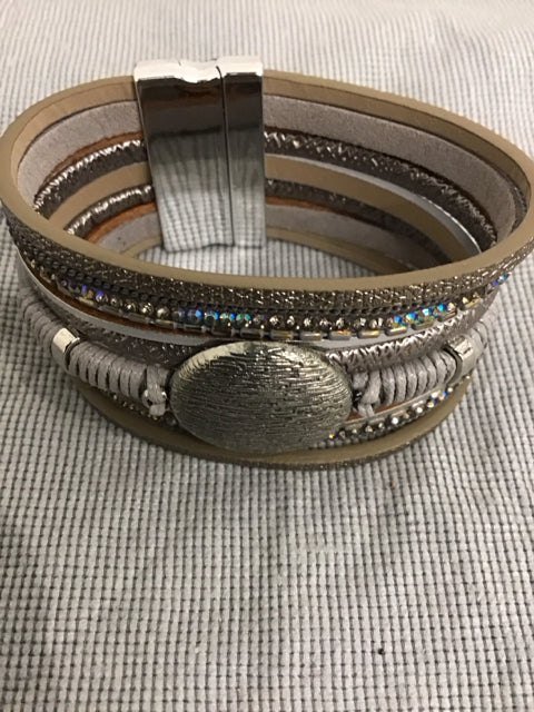 Multi Strand Leather Like Bracelet