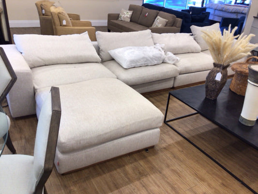 Amura Furniture Four PC Fabric Sectional W/Ottoman