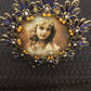 3"x3" Rhinestones Blue & Yellow Stones Photo Frame