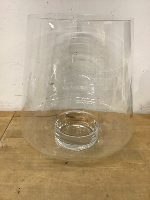 14" Wide Clear Glass Vase