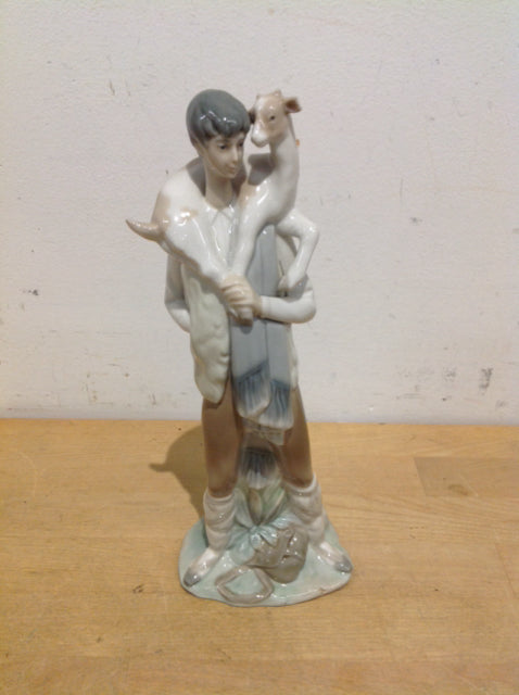 Lladro 11" Man w/Goat