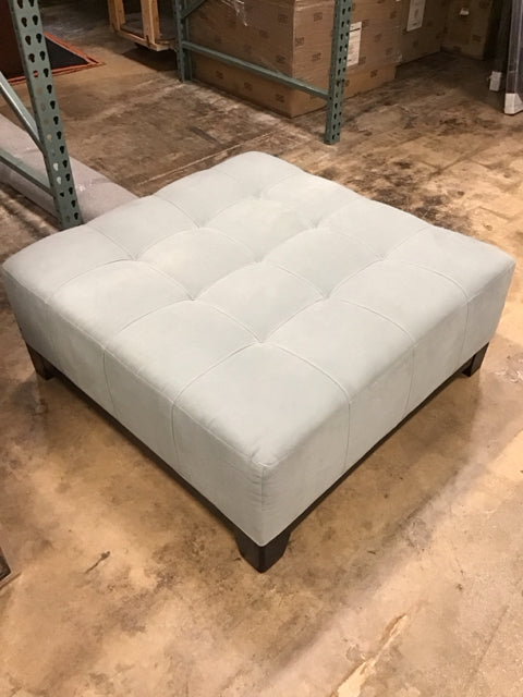 Aqua Tufted Square Ottoman