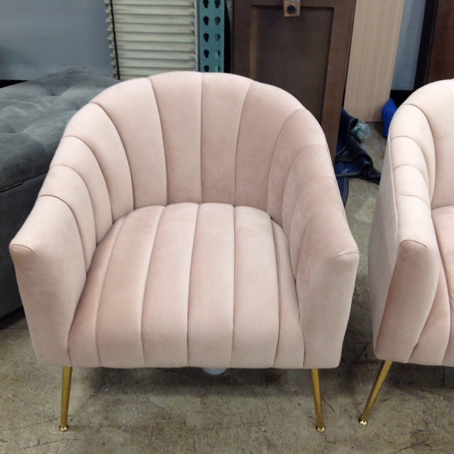 Pink Velour Upholstered Chair