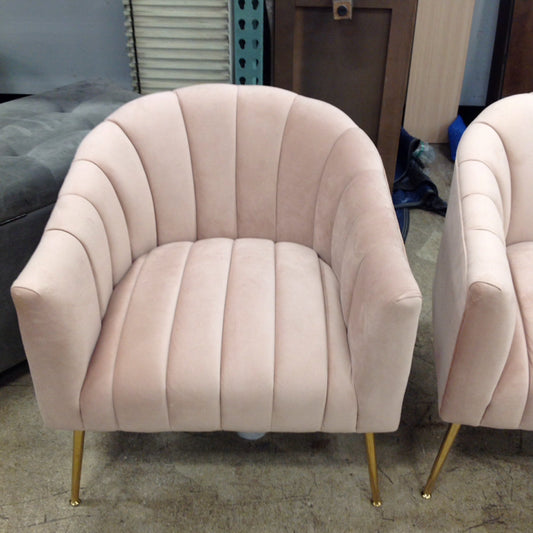 Pink Velour Upholstered Chair