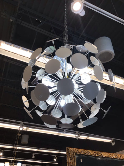 AS-IS Elk Lighting By Westmore Crislett 8 Light Disc Chandelier(Missing Disc)