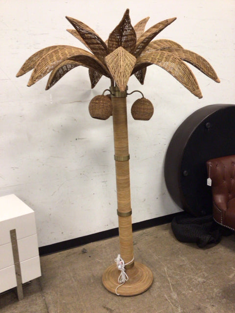 55" X 78.5" Serena & Lily Breakers Rattan Floor Lamp